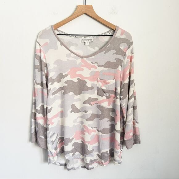 Koolaburra by UGG Army Print Lounge Top Pink Purple Size M - Picture 1 of 9